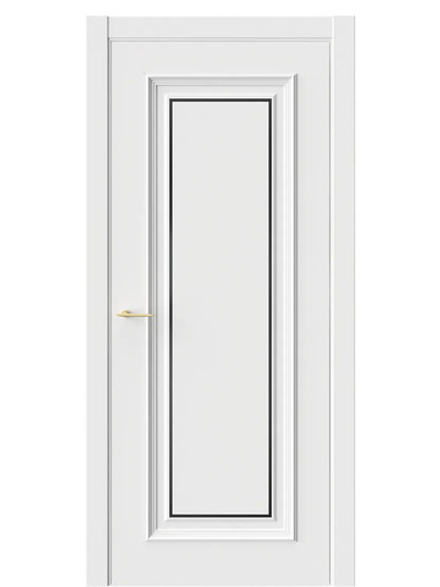 Двери WestStyle  "Брюгге 1М" RAL Тон белый молдинг черный ДГ