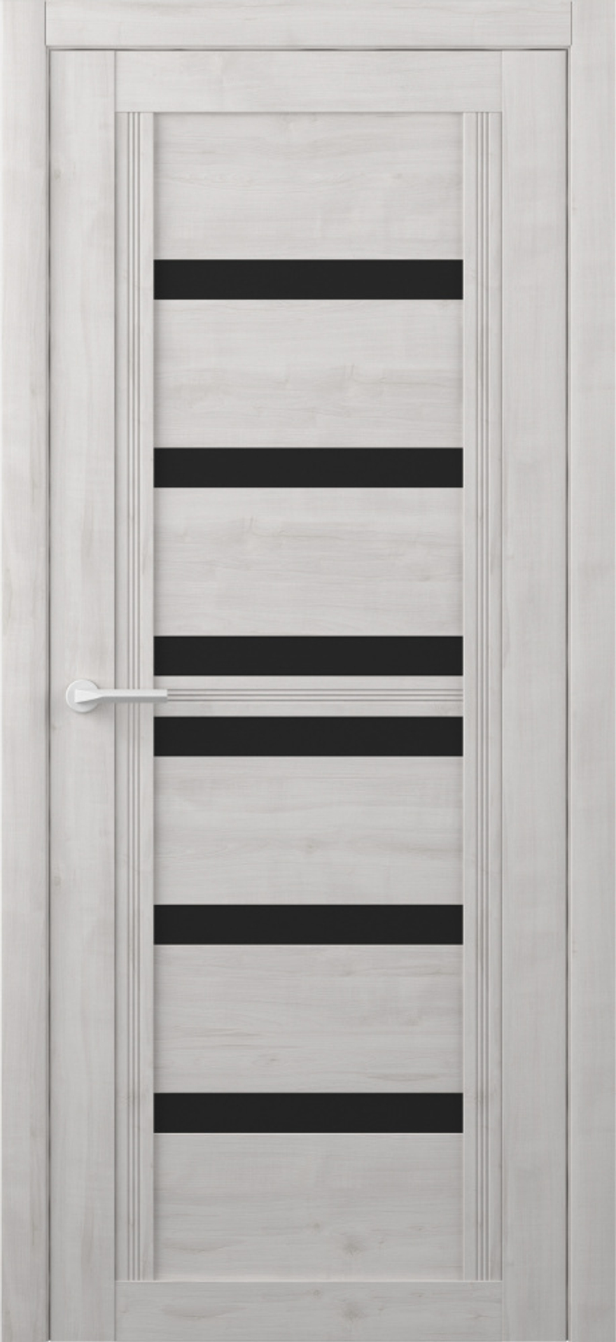 Межкомнатные двери ALBERO "Миссури" Жемчужный/Черное стекло(ДО)