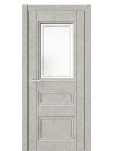 Двери WestStyle  Demiss 12  Бетон Смоки / белое сатинат ДО