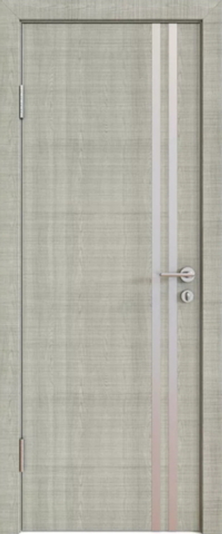 Межкомнатные двери ДВЕРНАЯ ЛИНИЯ "Модерн" 506 AL2 Серый дуб/Вставка Алюминий/Алюминиевая кромка ДГ