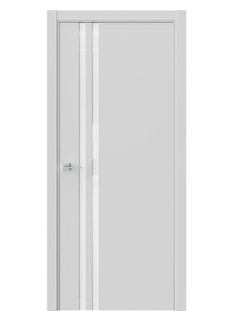 Двери WestStyle  "IN 37" EmLayer Серый /Аляска Lacobel /алюм.кромка  ДО