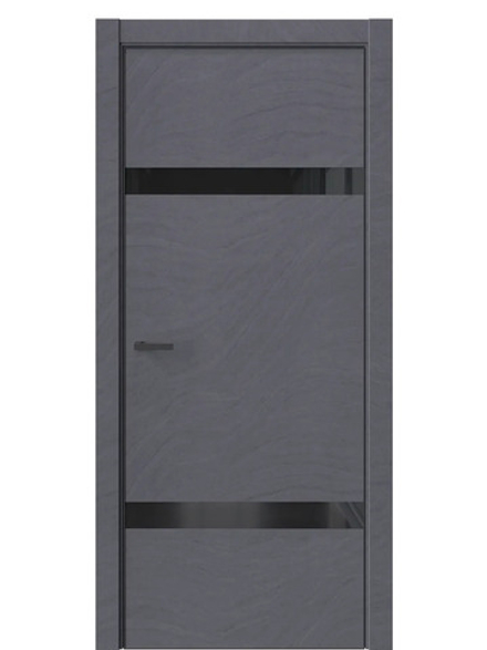 Двери WestStyle  "IN 3" Стоунлайн Дарк /Чёрное Lacobel /алюм.кромка ДО