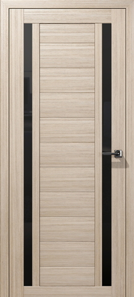 Межкомнатные двери ВОСХОД "ГАММА 2" Амурская лиственница черное стекло ДО