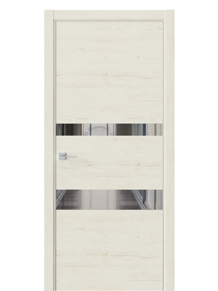 Двери WestStyle  "IN 16" Дуб Джентл /Зеркало Графит /алюм.кромка ДО