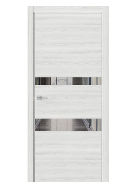 Двери WestStyle  "IN 16" Клен Айс /Зеркало Графит /алюм.кромка  ДО