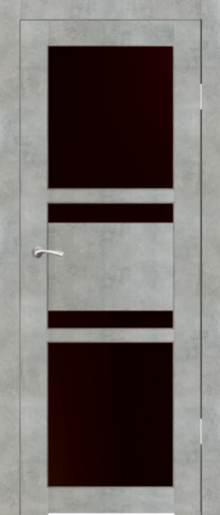 Межкомнатные двери SYNERGY "Титул" Бетон (Лакобель черное)