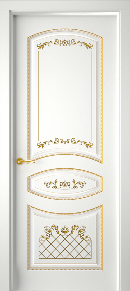 FINEZZA "АЛИНА -2" (ДГ) эмаль RAL 9003 белая/патина золото