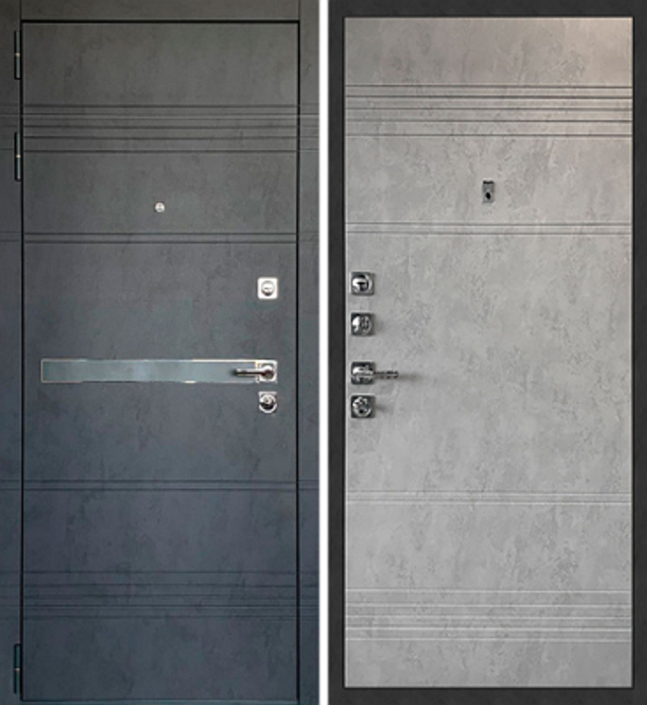 Сейф-дверь cтраж 3к  &quot;urban pp&quot; темно серый муар/бетон светлый