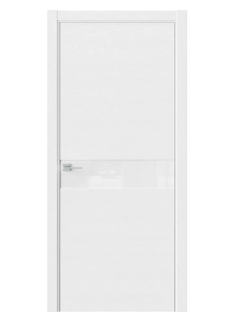 Двери WestStyle  "IN 1" Дуб Винта /Аляска Lacobel /алюм.кромка ДО