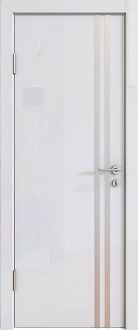 Межкомнатные двери ДВЕРНАЯ ЛИНИЯ "Модерн" 506 AL2 Серый глянец/Вставка Алюминий/Алюминиевая кромка с 2стор. ДГ