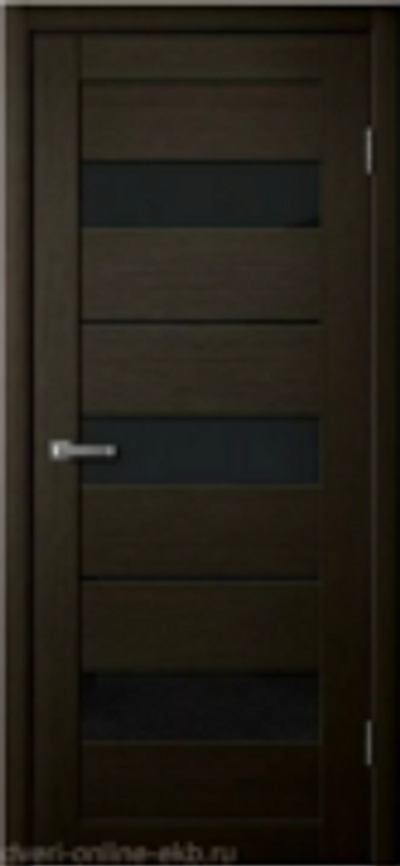 Межкомнатные двери La Stella 200 Дуб мокко/ Черное стекло/зеркало ДО