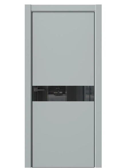 ДВЕРИ WestStyle  "IN 1" Платиновый Дым /Чёрное Lacobel /алюм.кромка  ДО