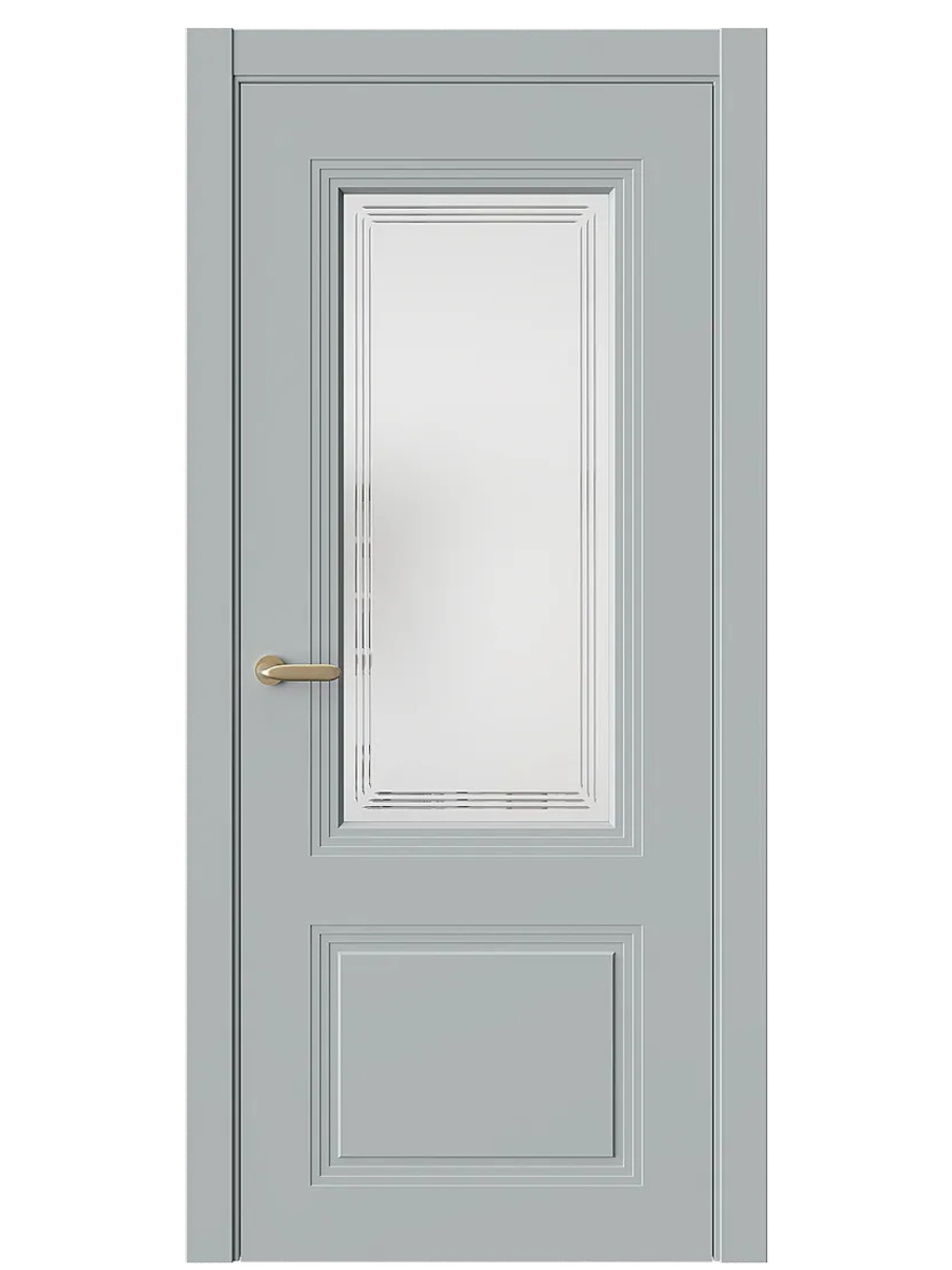 Двери WestStyle  Monte 4 Платиновый Дым /Белое Сатинат ДО