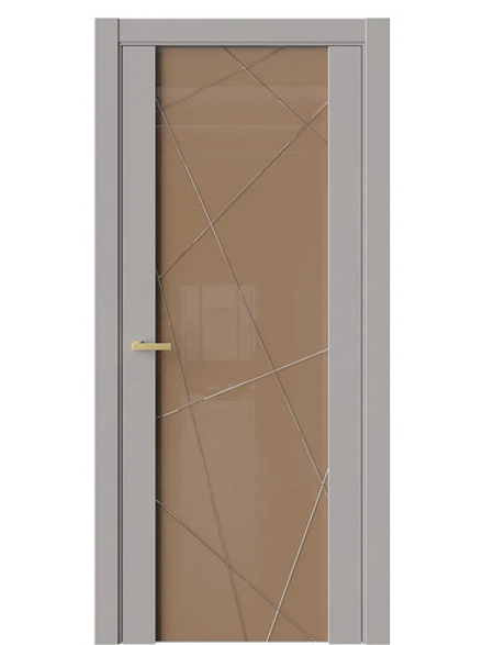 Двери WestStyle Е7  Макиато/ Бронзовый триплекс/ Гравировка Prime 1 ДО
