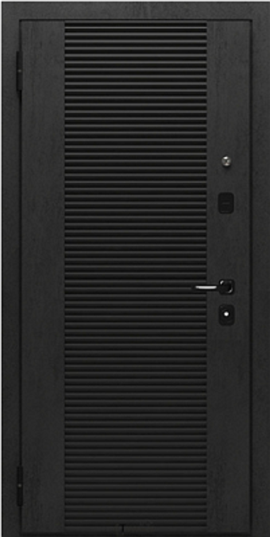 Сейф-дверь "revolution black" лофт черный/шагрень черная/ зеркало плаза белый снег софт