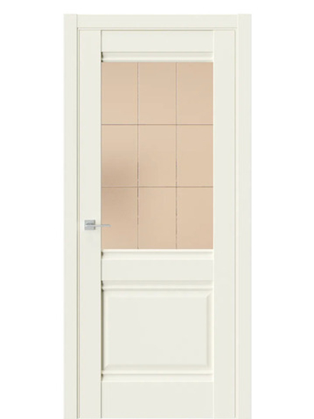 Двери WestStyle  "Ch 6"  Emlayer бежевый/ бронза сатинат ДО