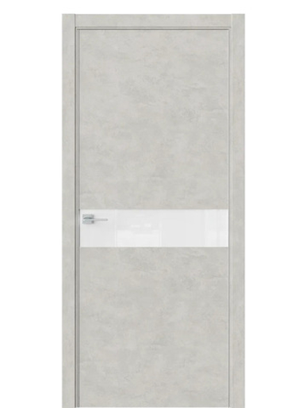 Двери WestStyle  "IN 1" Бетон Смоки /Аляска Lacobel /алюм.кромка ДО