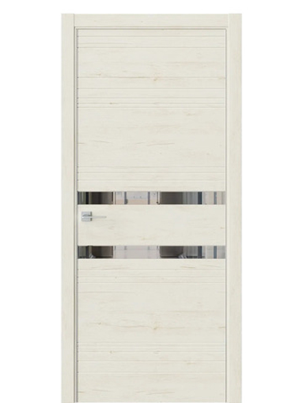 Двери WestStyle  "IN 13" Дуб Джентл /Зеркало Графит /алюм.кромка ДО