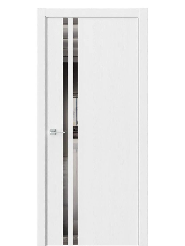 Двери WestStyle  "IN 37" Дуб Винта /Зеркало графит /алюм.кромка ДО