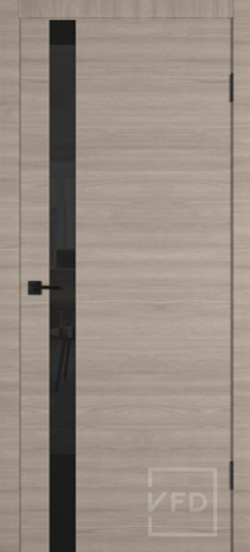 Межкомнатные двери ВФД Щитовые "SOLO" Red Oak/Black Gloss (ДО)