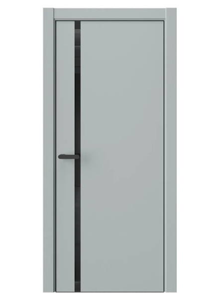 Двери WestStyle  "IN 36" Платиновый Дым /Чёрное Lacobel /алюм.кромка  ДО