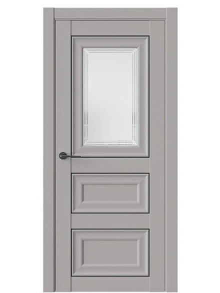 Двери WestStyle HR6 Макиато /белое сатинат /молдинг черный  ДО