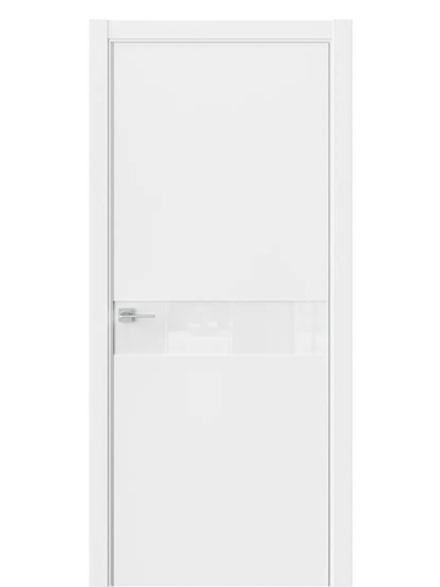 ДВЕРИ WestStyle  "IN 1" EmLayer Белый /Аляска Lacobel /алюм.кромка  ДО