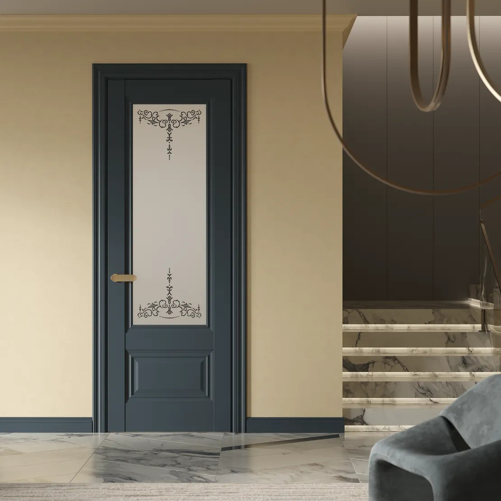 Двери WestStyle  "Ch 8"  Нефритовый сад/ бронза сатинат ДО