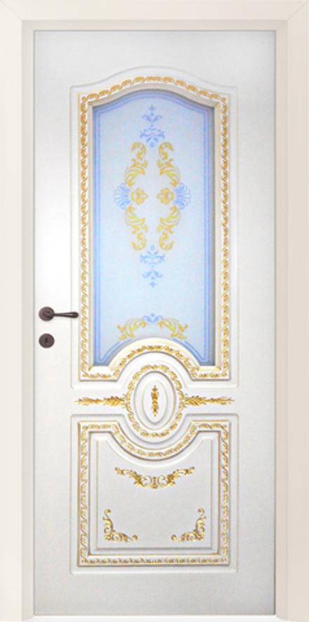 Межкомнатные двери INTERNE DOORS "ДИАМАНТ" (ДО) Слоновая кость/патина золото