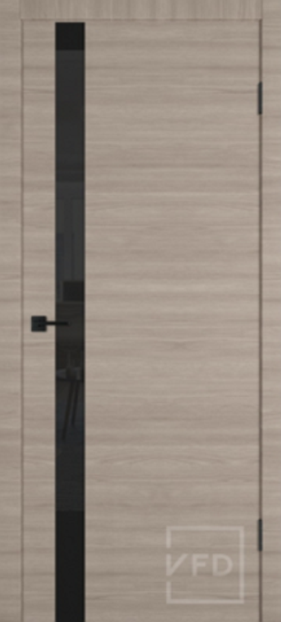 Межкомнатные двери ВФД Щитовые "SOLO" Red Oak/Black Gloss (ДО)