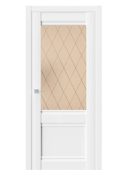 Двери WestStyle  "ChЕ 6" Emlayer Белый/бронза сатинат  ДО