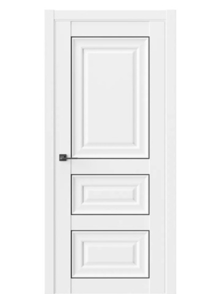 Двери WestStyle HR5 F Emlayer белый /молдинг черный  ДГ