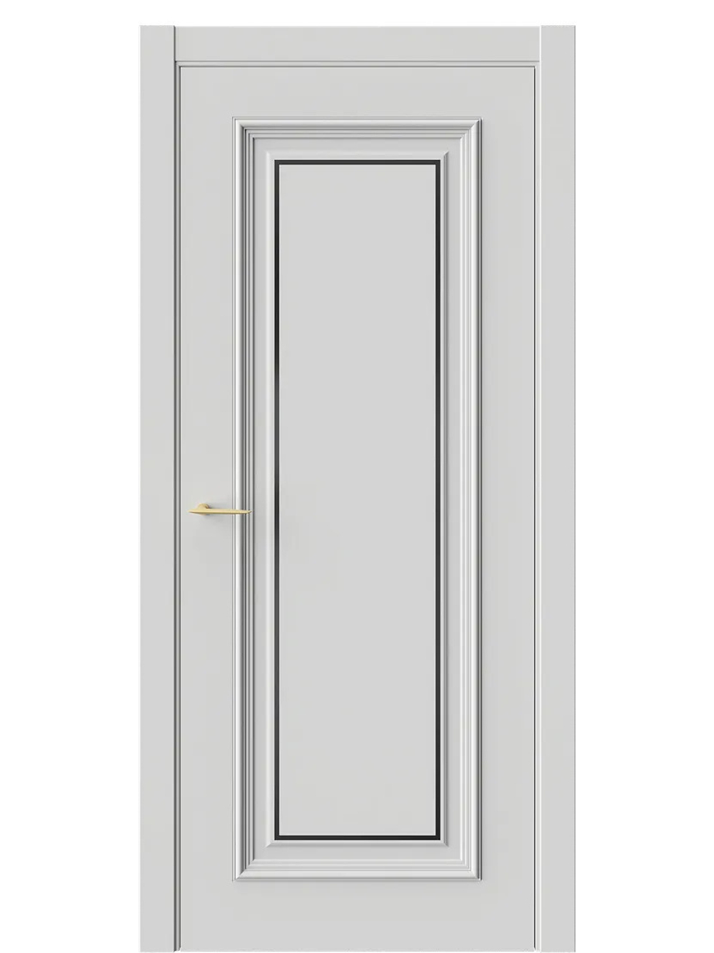 Двери WestStyle  "Брюгге 1М" RAL Тон серый молдинг черный ДГ
