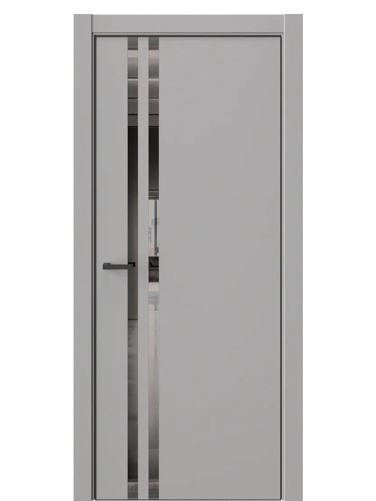 Двери WestStyle  "IN 37" Макиато /Зеркало графит /алюм.кромка  ДО