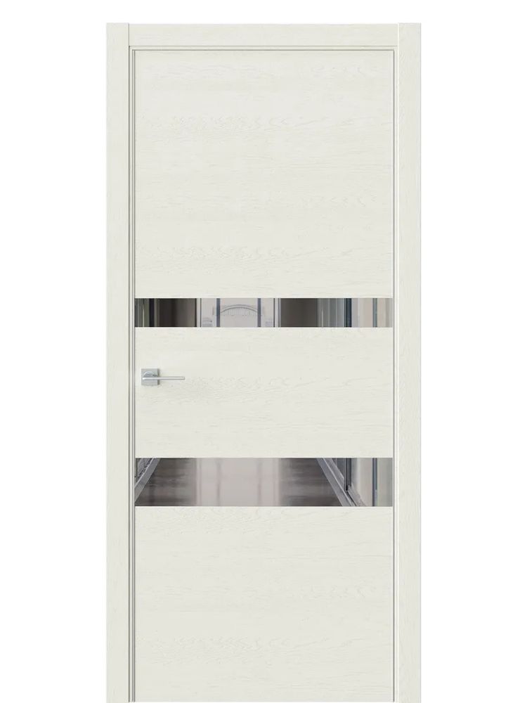 Двери WestStyle  "IN 16" Дуб Монтана /Зеркало Графит /алюм.кромка ДО