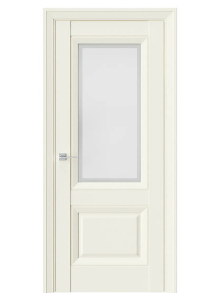 Двери WestStyle  PL4F EmLayer Бежевый /Белое Сатинат /Молдинг ДО