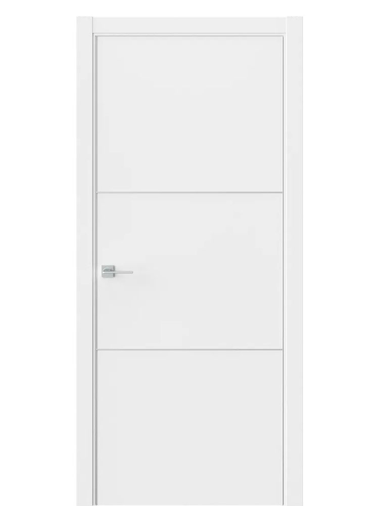 Двери WestStyle  "IN 26" EmLayer Белый /алюм.кромка  ДГ