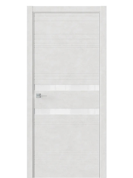 Двери WestStyle  "IN 13" Бетон Лайт /Аляска Lacobel /алюм.кромка  ДО