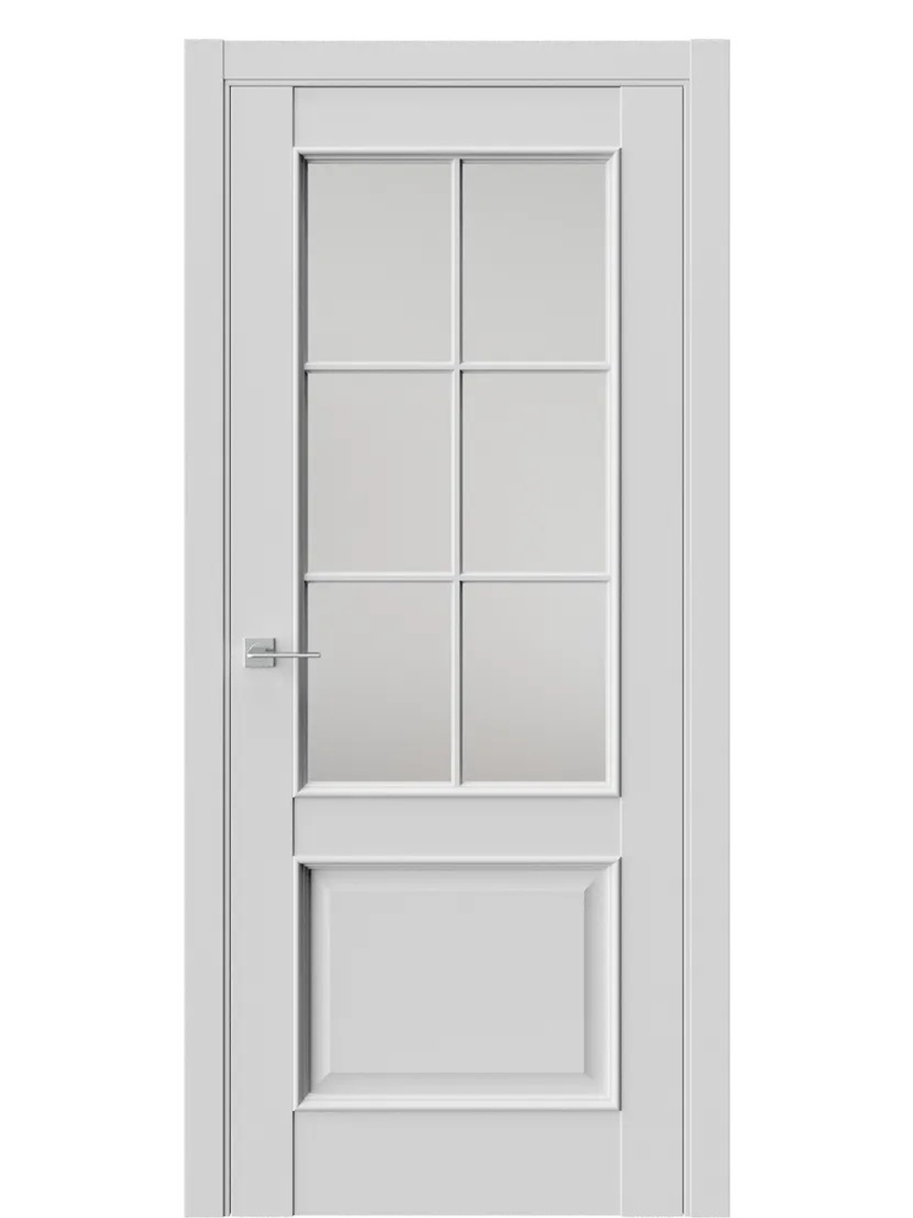 Двери WestStyle En 6 Emlayer серый / Белое Сатинат  ДО