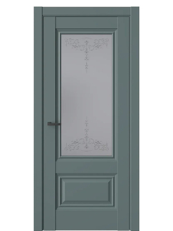 Двери WestStyle  "Ch 8"  Нефритовый сад/ графит сатинат ДО