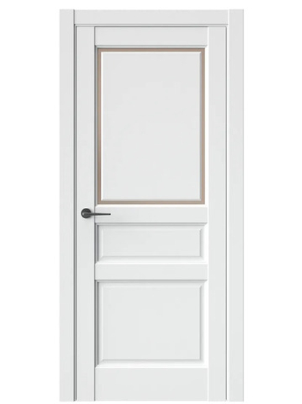 Двери WestStyle  LVT 5Е Белая Вуаль/ Бронза Сатинат ДО