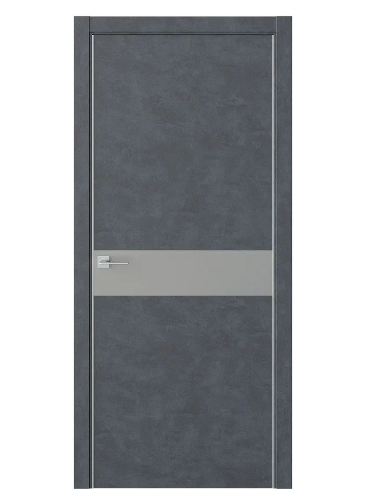Двери WestStyle  "IN 1" Бетон Маренго/Зеркало сатин графит /алюм.кромка ДО