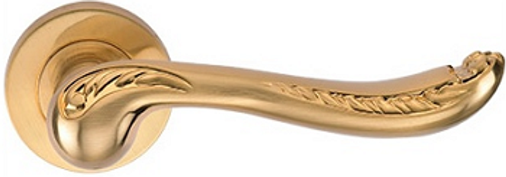 Дверные ручки на круглой накладке archie acanto  s. gold цвет- матовое золото