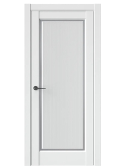 Двери WestStyle  LVT 1 FL Белая Вуаль/ Графит Сатинат ДО