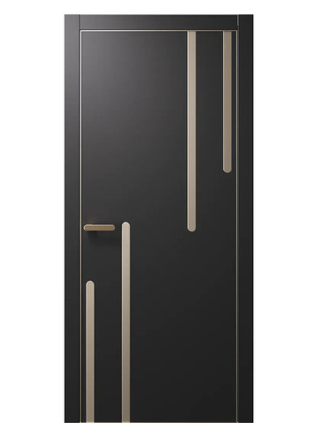 Двери WestStyle  "IN М3" Черный Кварц /молдинг /алюм.кромка  ДГ