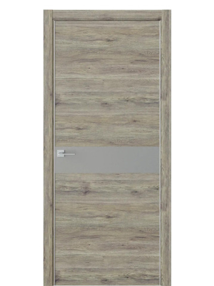 Двери WestStyle  "IN 1" Дуб Эссе /Зеркало сатин графит /алюм.кромка  ДО