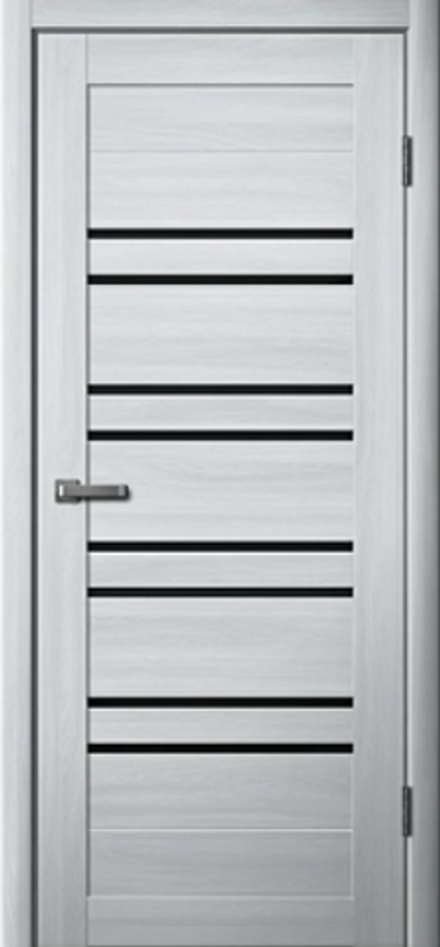 Межкомнатные двери La Stella 282 Ясень пепельный Черное стекло/Зеркало ДО