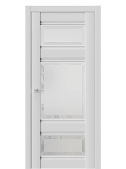 Двери WestStyle  "ChЕ 10" Emlayer Серый/ белое сатинат  ДО