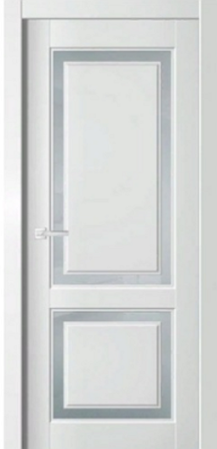 Межкомнатные двери царговые ЦДО 490 Белый Софт / Графит  ДО