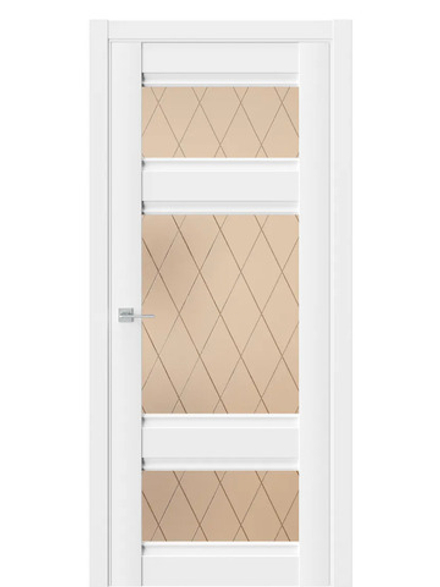 Двери WestStyle  "ChЕ 10" Emlayer Белый/ бронза сатинат  ДО